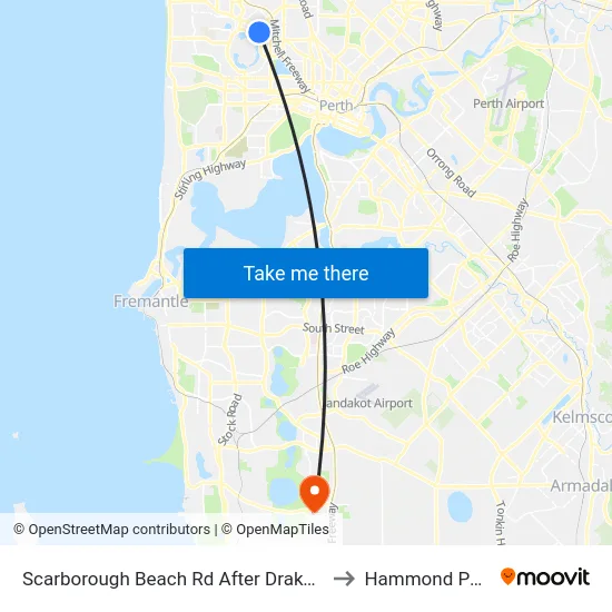 Scarborough Beach Rd After Drake St to Hammond Park map