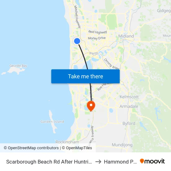 Scarborough Beach Rd After Huntriss Rd to Hammond Park map