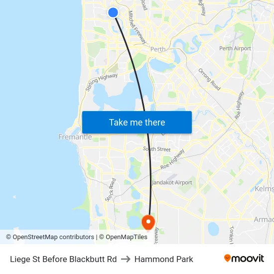 Liege St Before Blackbutt Rd to Hammond Park map