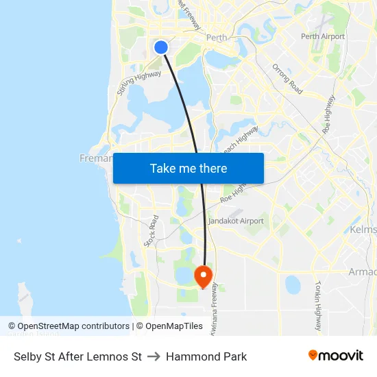 Selby St After Lemnos St to Hammond Park map