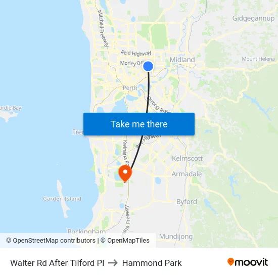 Walter Rd After Tilford Pl to Hammond Park map