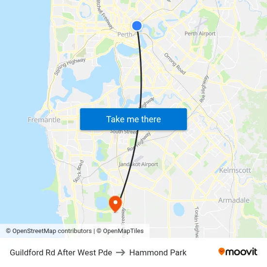 Guildford Rd After West Pde to Hammond Park map