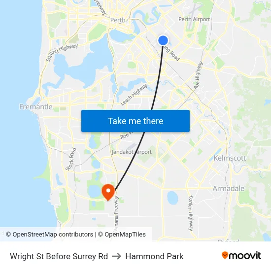 Wright St Before Surrey Rd to Hammond Park map