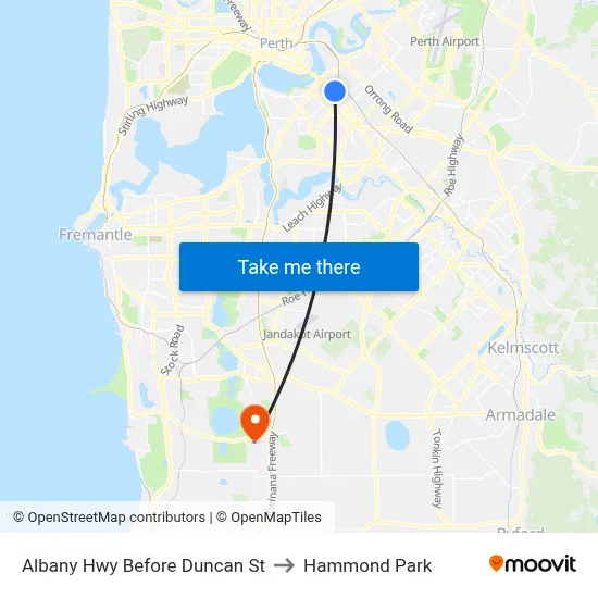 Albany Hwy Before Duncan St to Hammond Park map