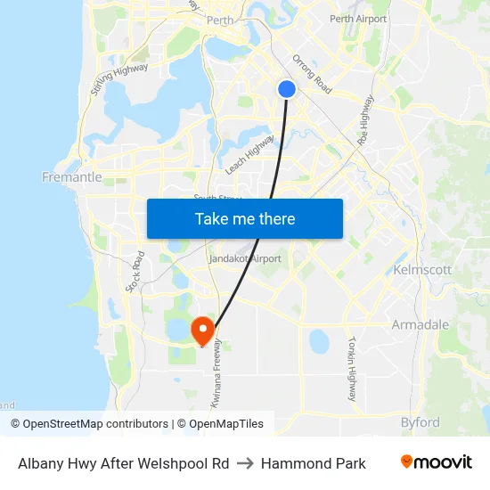 Albany Hwy After Welshpool Rd to Hammond Park map