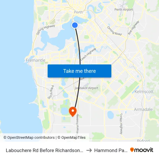 Labouchere Rd Before Richardson St to Hammond Park map