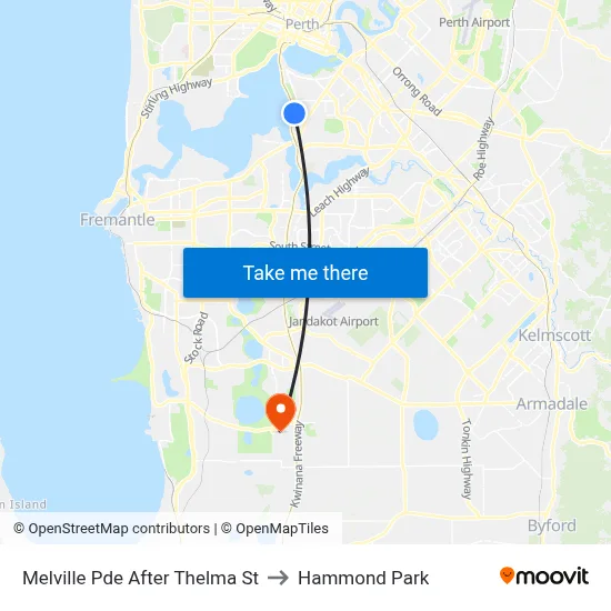 Melville Pde After Thelma St to Hammond Park map