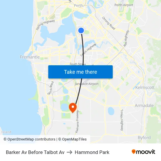 Barker Av Before Talbot Av to Hammond Park map