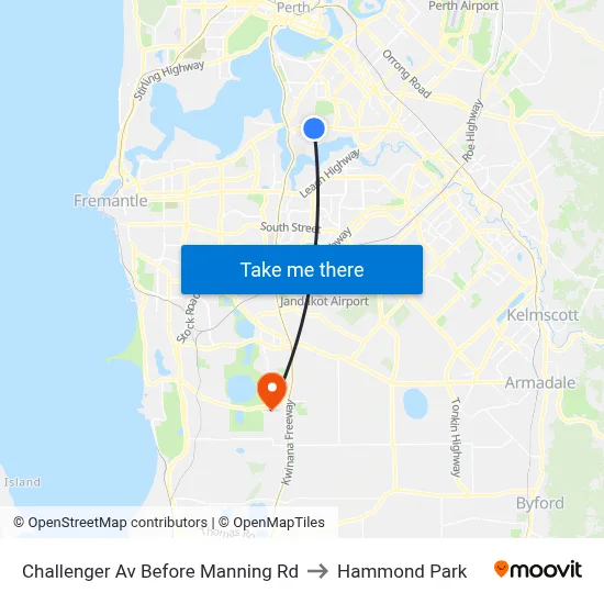 Challenger Av Before Manning Rd to Hammond Park map