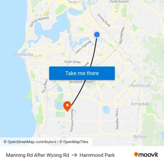Manning Rd After Wyong Rd to Hammond Park map