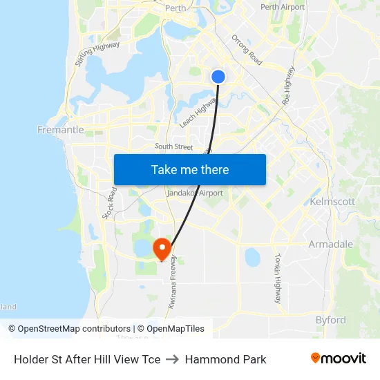 Holder St After Hill View Tce to Hammond Park map