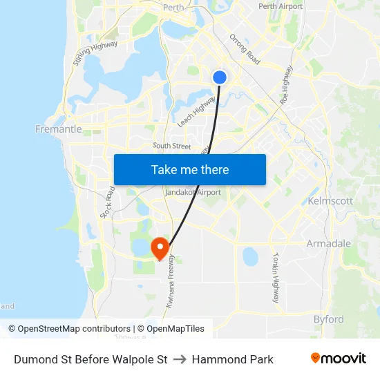 Dumond St Before Walpole St to Hammond Park map
