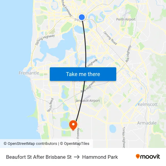 Beaufort St After Brisbane St to Hammond Park map