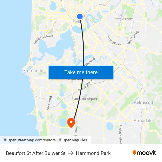 Beaufort St After Bulwer St to Hammond Park map