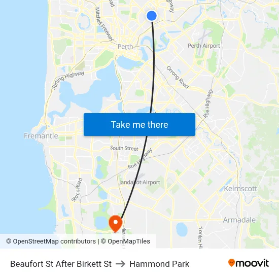 Beaufort St After Birkett St to Hammond Park map