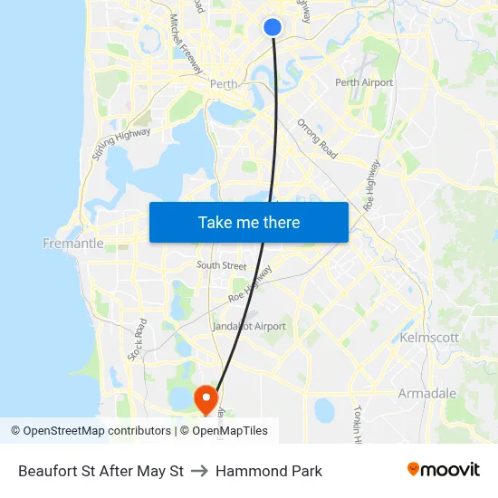 Beaufort St After May St to Hammond Park map