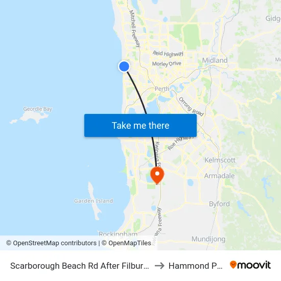 Scarborough Beach Rd After Filburn St to Hammond Park map