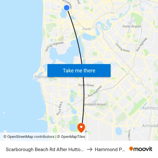 Scarborough Beach Rd After Hutton St to Hammond Park map