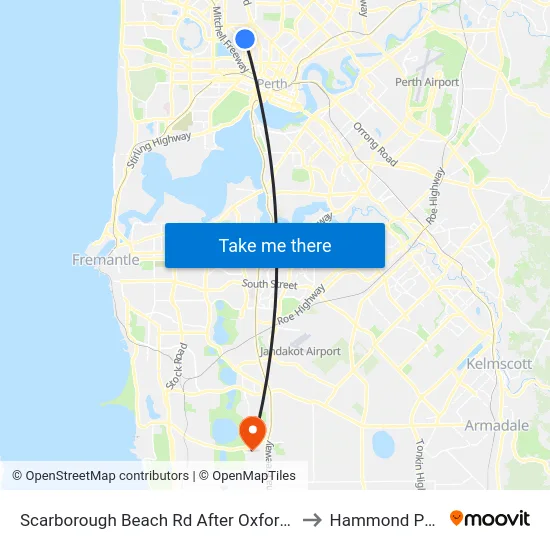 Scarborough Beach Rd After Oxford St to Hammond Park map