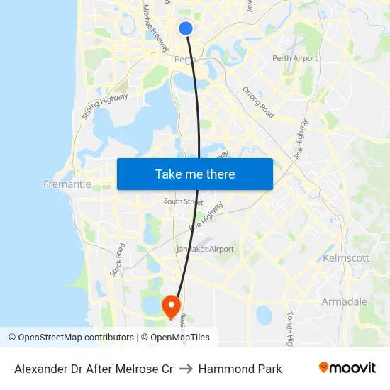 Alexander Dr After Melrose Cr to Hammond Park map