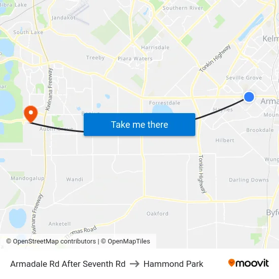 Armadale Rd After Seventh Rd to Hammond Park map