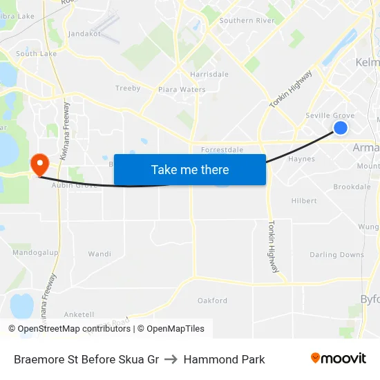 Braemore St Before Skua Gr to Hammond Park map