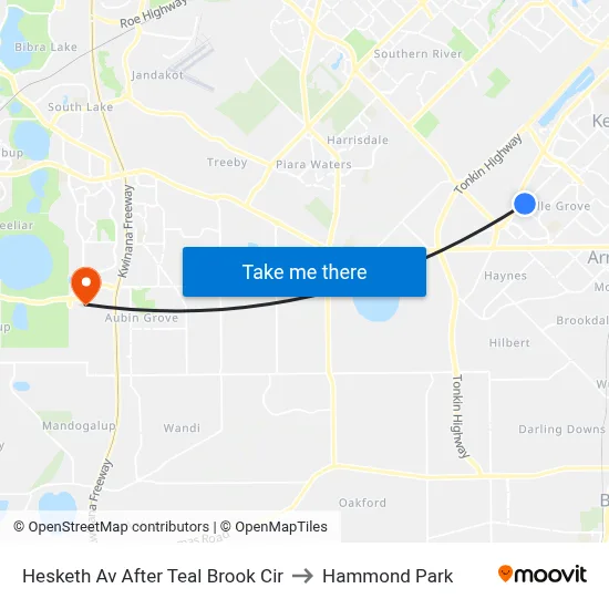 Hesketh Av After Teal Brook Cir to Hammond Park map
