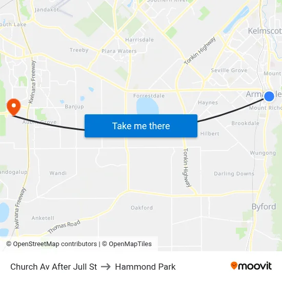 Church Av After Jull St to Hammond Park map