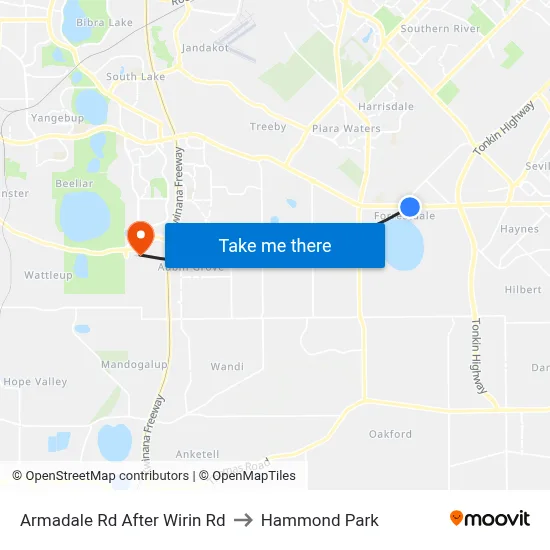 Armadale Rd After Wirin Rd to Hammond Park map