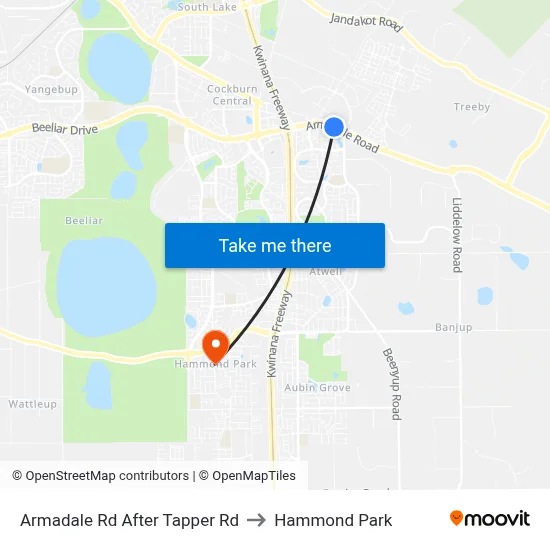 Armadale Rd After Tapper Rd to Hammond Park map