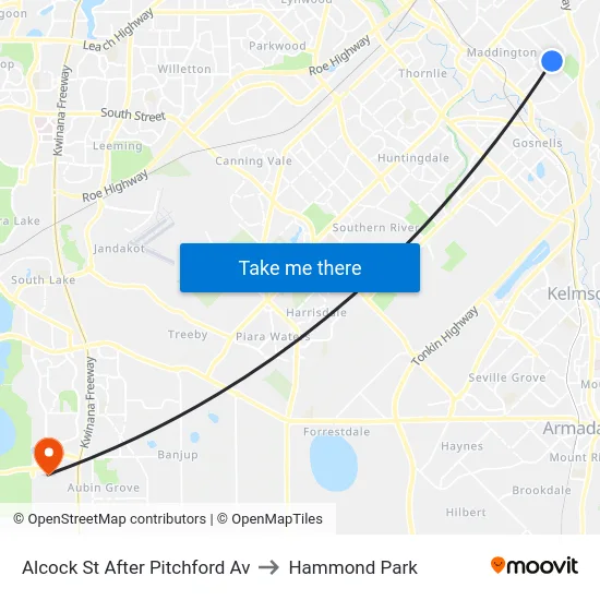 Alcock St After Pitchford Av to Hammond Park map