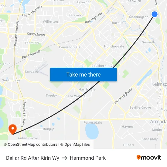 Dellar Rd After Kirin Wy to Hammond Park map