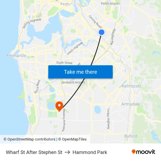 Wharf St After Stephen St to Hammond Park map