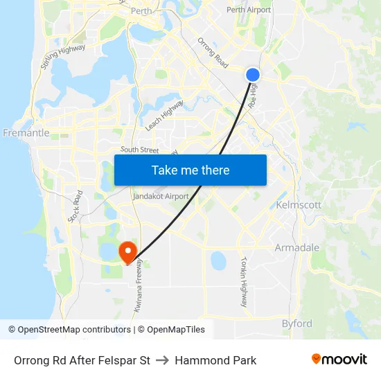 Orrong Rd After Felspar St to Hammond Park map