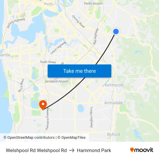 Welshpool Rd Welshpool Rd to Hammond Park map