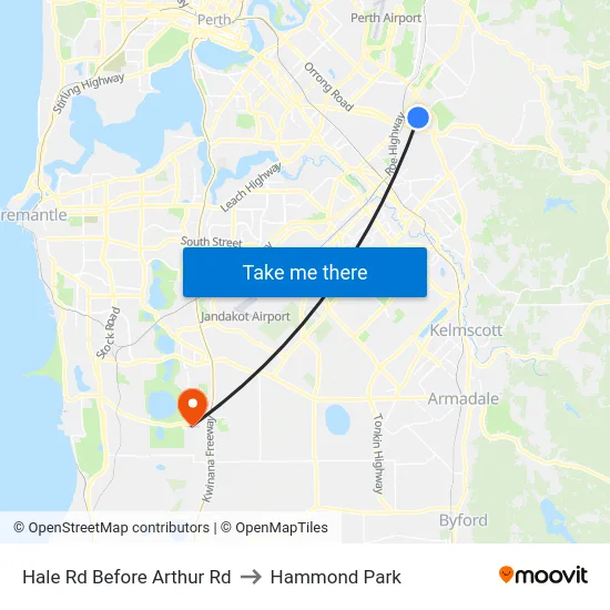 Hale Rd Before Arthur Rd to Hammond Park map