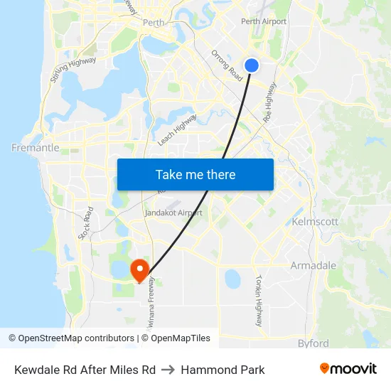 Kewdale Rd After Miles Rd to Hammond Park map