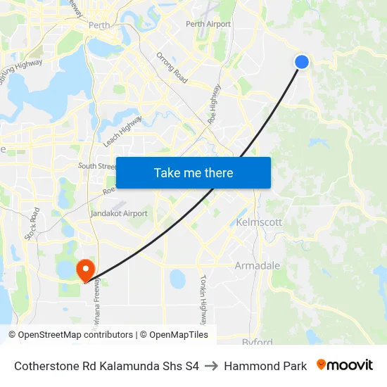 Cotherstone Rd Kalamunda Shs S4 to Hammond Park map