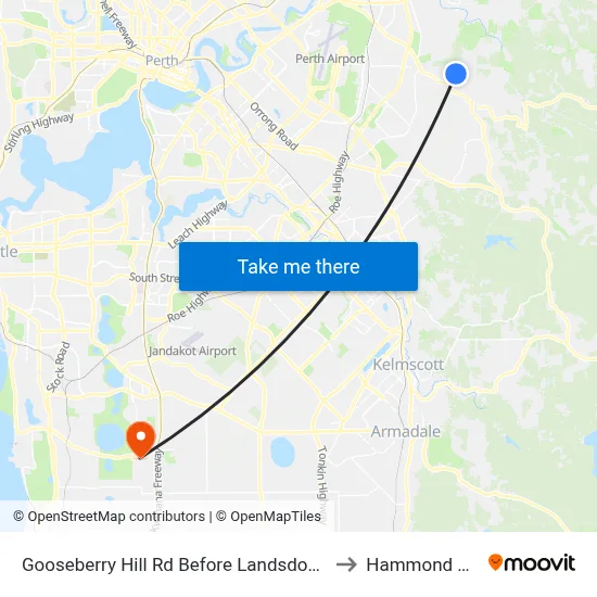 Gooseberry Hill Rd Before Landsdowne Rd to Hammond Park map