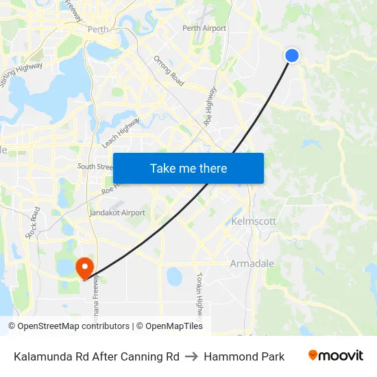 Kalamunda Rd After Canning Rd to Hammond Park map