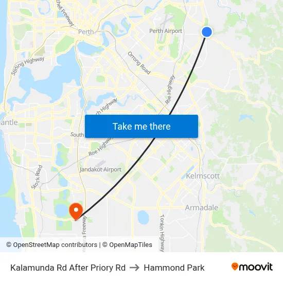 Kalamunda Rd After Priory Rd to Hammond Park map