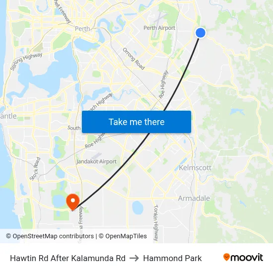 Hawtin Rd After Kalamunda Rd to Hammond Park map