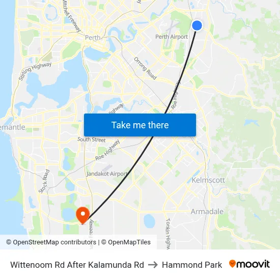 Wittenoom Rd After Kalamunda Rd to Hammond Park map