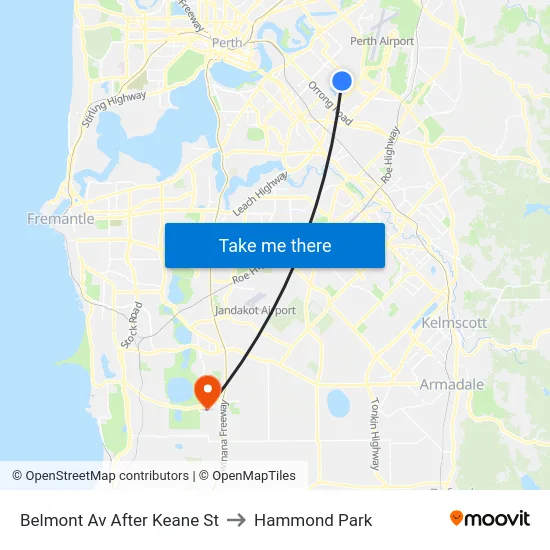 Belmont Av After Keane St to Hammond Park map