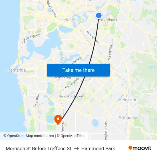Morrison St Before Treffone St to Hammond Park map
