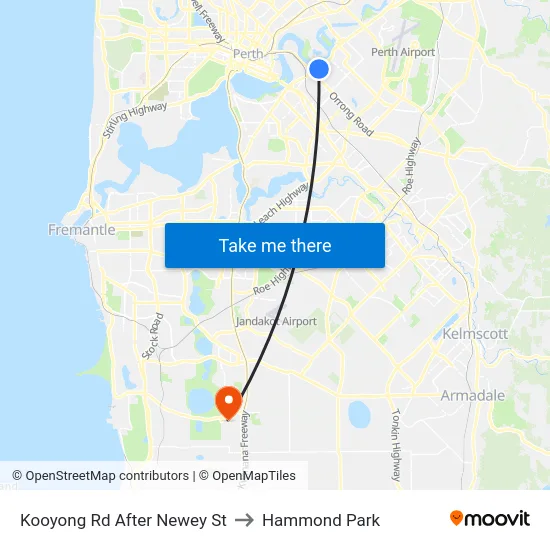 Kooyong Rd After Newey St to Hammond Park map