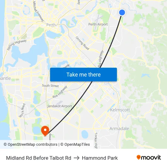 Midland Rd Before Talbot Rd to Hammond Park map