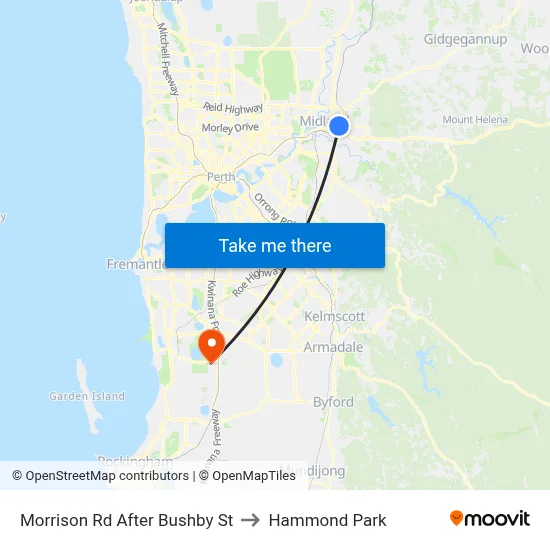 Morrison Rd After Bushby St to Hammond Park map