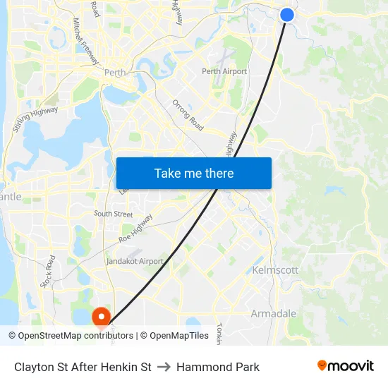 Clayton St After Henkin St to Hammond Park map
