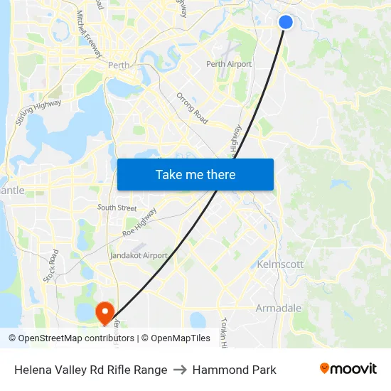 Helena Valley Rd Rifle Range to Hammond Park map